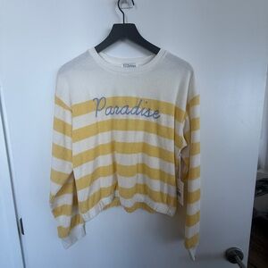 PJ Salvage Yellow and White Striped Sweater